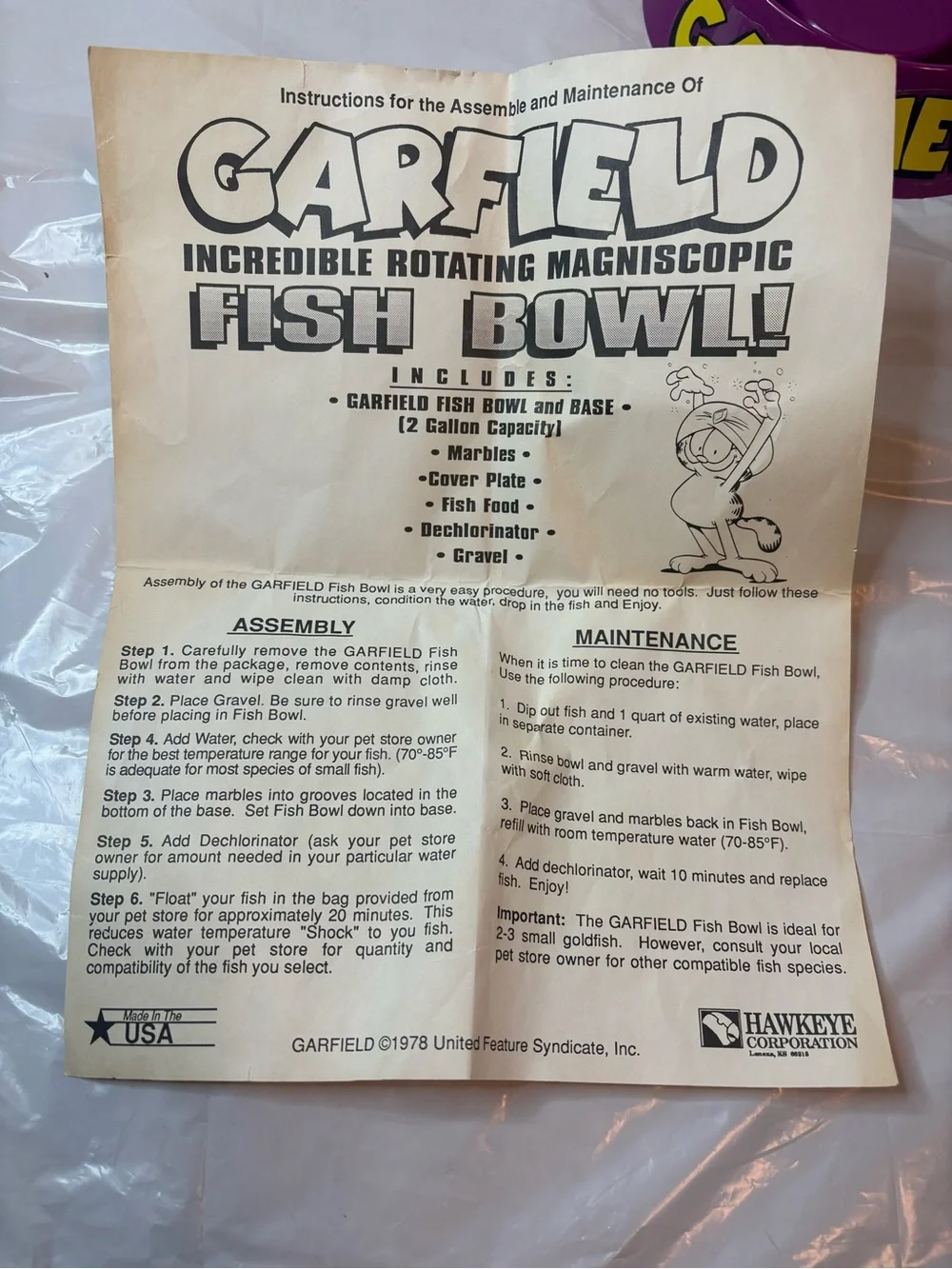 Garfield Vintage Fish Tank